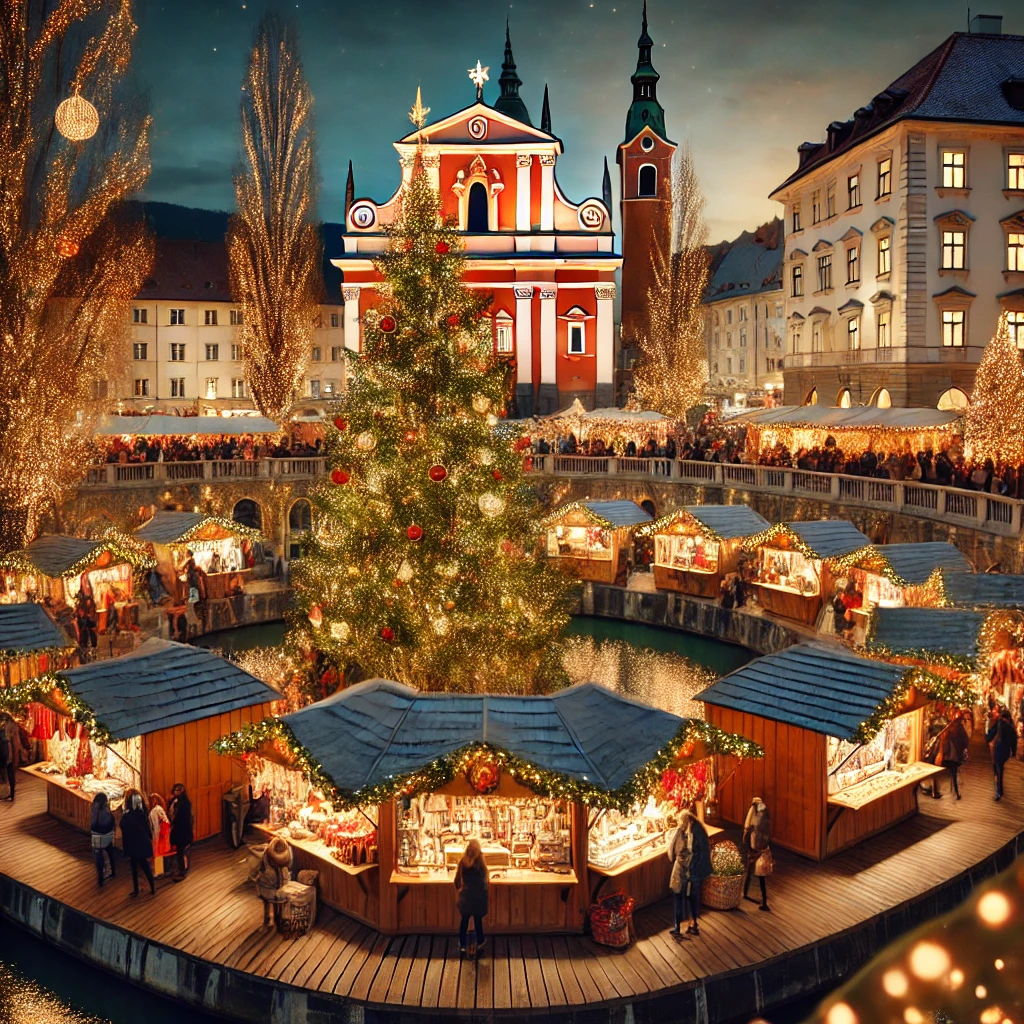 Christmas Market in Ljubljana Slovenia