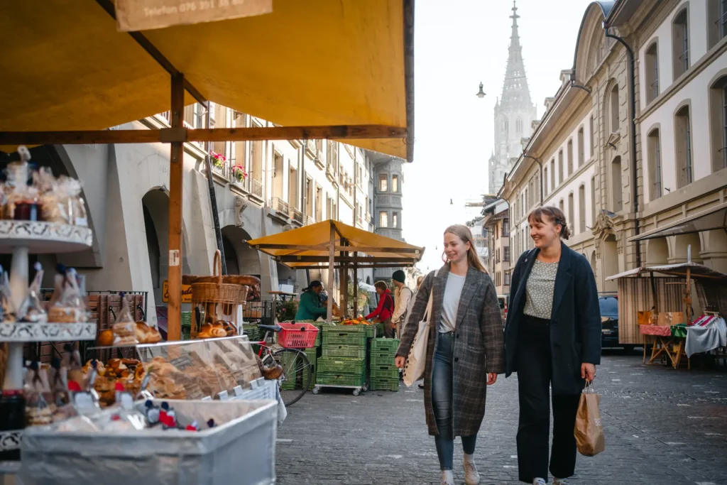 Münstergasse Meat and Delicatessen Market in Bern, Switzerland